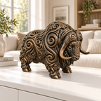 Moschusochse Ornament - Bronze handbemalt Wohnzimmer