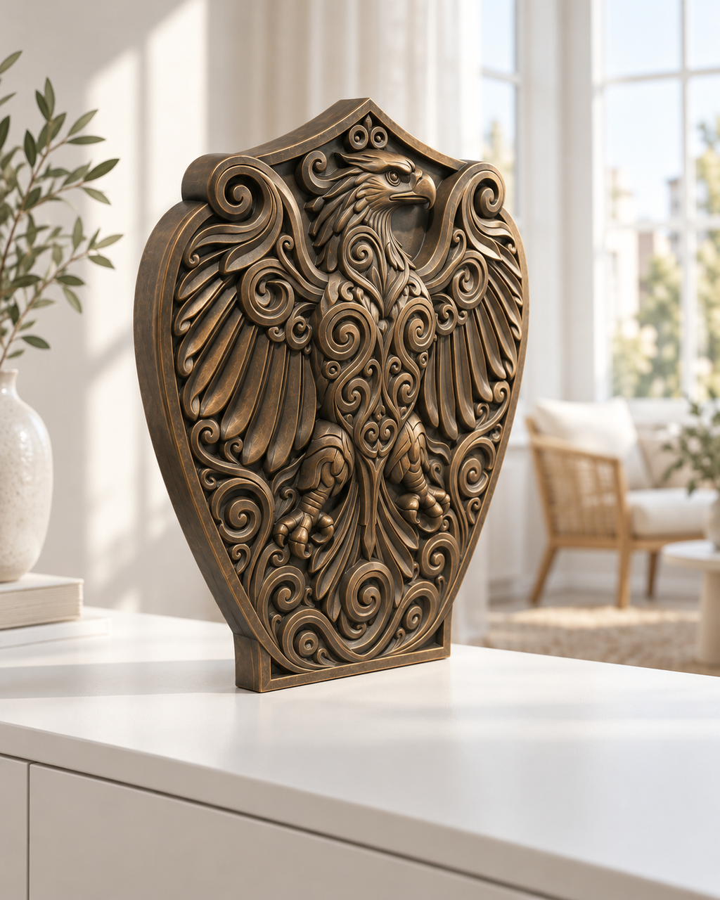 Adlerwappen Ornament - Bronze handbemalt Wohnzimmer