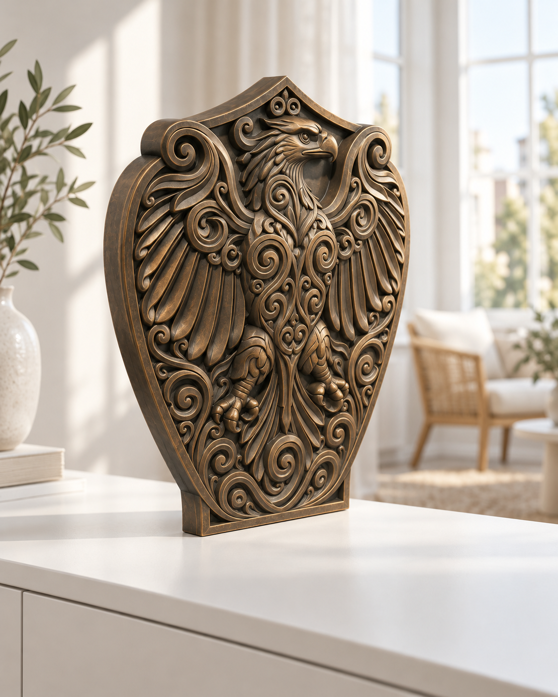 Adlerwappen Ornament - Bronze handbemalt Wohnzimmer
