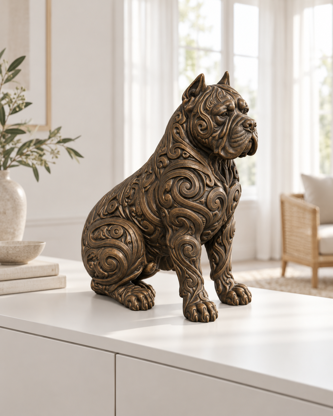 Cane Corso Ornament - Bronze handbemalt Wohnzimmer