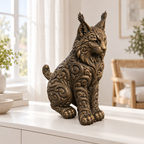 Luchs Ornament - Bronze handbemalt Wohnzimmer