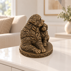 Rottweiler mit Welpe Ornament - Bronze handbemalt Wohnzimmer