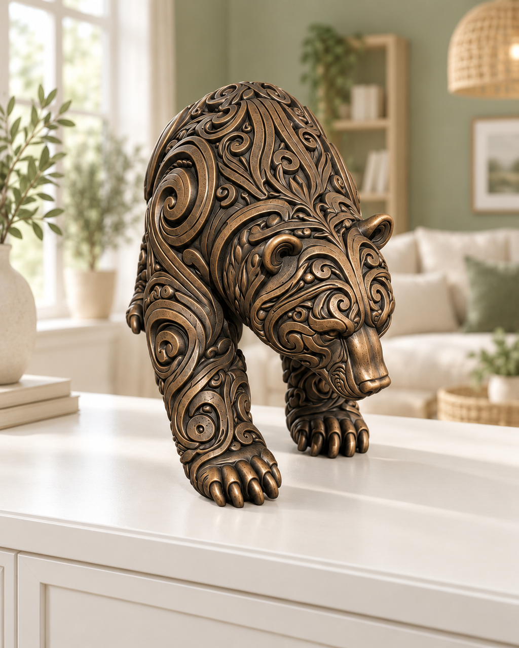 Bär Ornament - Bronze handbemalt Wohnzimmer