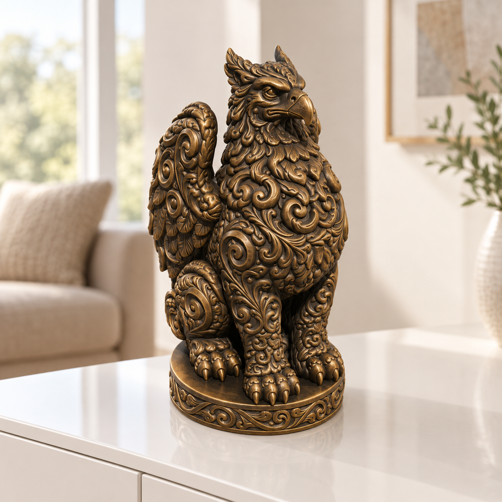 Greif Ornament - Bronze handbemalt Wohnzimmer