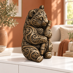 Panda Ornament - Bronze handbemalt Wohnzimmer