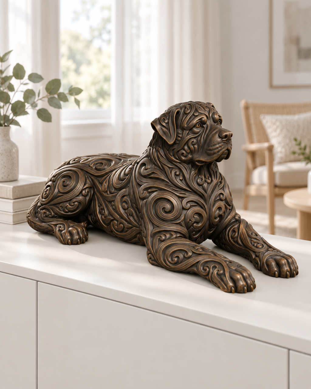 Rottweiler Ornament - Bronze handbemalt Wohnzimmer