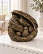 Drachenmutter mit Eiern Ornament - Bronze handbemalt Wohnzimmer