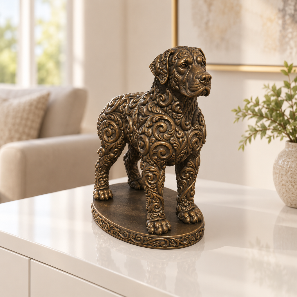 Dogo Argentino Ornament - Bronze handbemalt Wohnzimmer