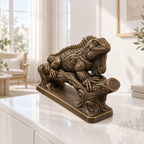 Leguan Ornament - Bronze handbemalt Wohnzimmer