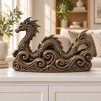 Seedrache Ornament - Bronze handbemalt Wohnzimmer