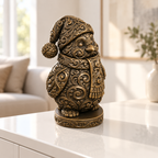 Pinguin mit Mütze Ornament - Bronze handbemalt Wohnzimmer