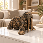 Walross Ornament - Bronze handbemalt Wohnzimmer
