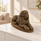 Mastiff liegend Ornament - Bronze handbemalt Wohnzimmer