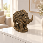 Wollnashorn Ornament - Bronze handbemalt Wohnzimmer