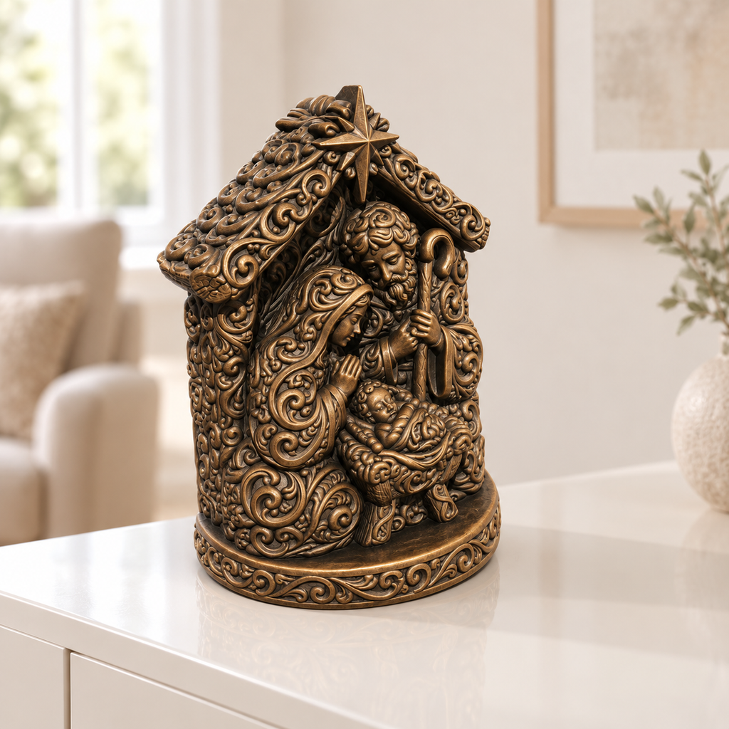 Krippe Ornament - Bronze handbemalt Wohnzimmer