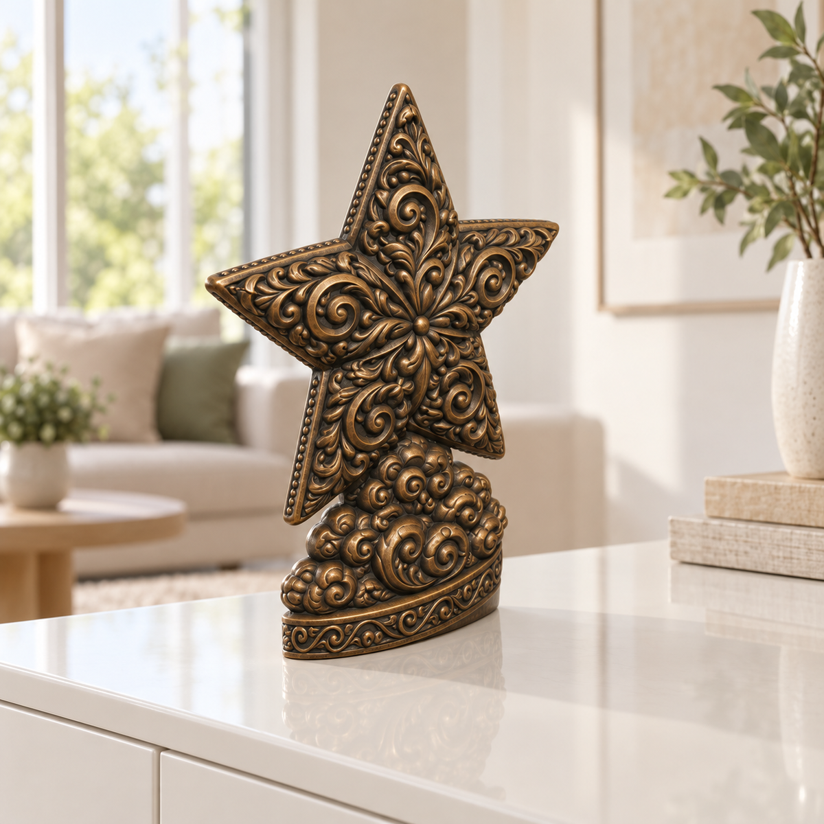 Stern von Bethlehem Ornament - Bronze handbemalt Wohnzimmer