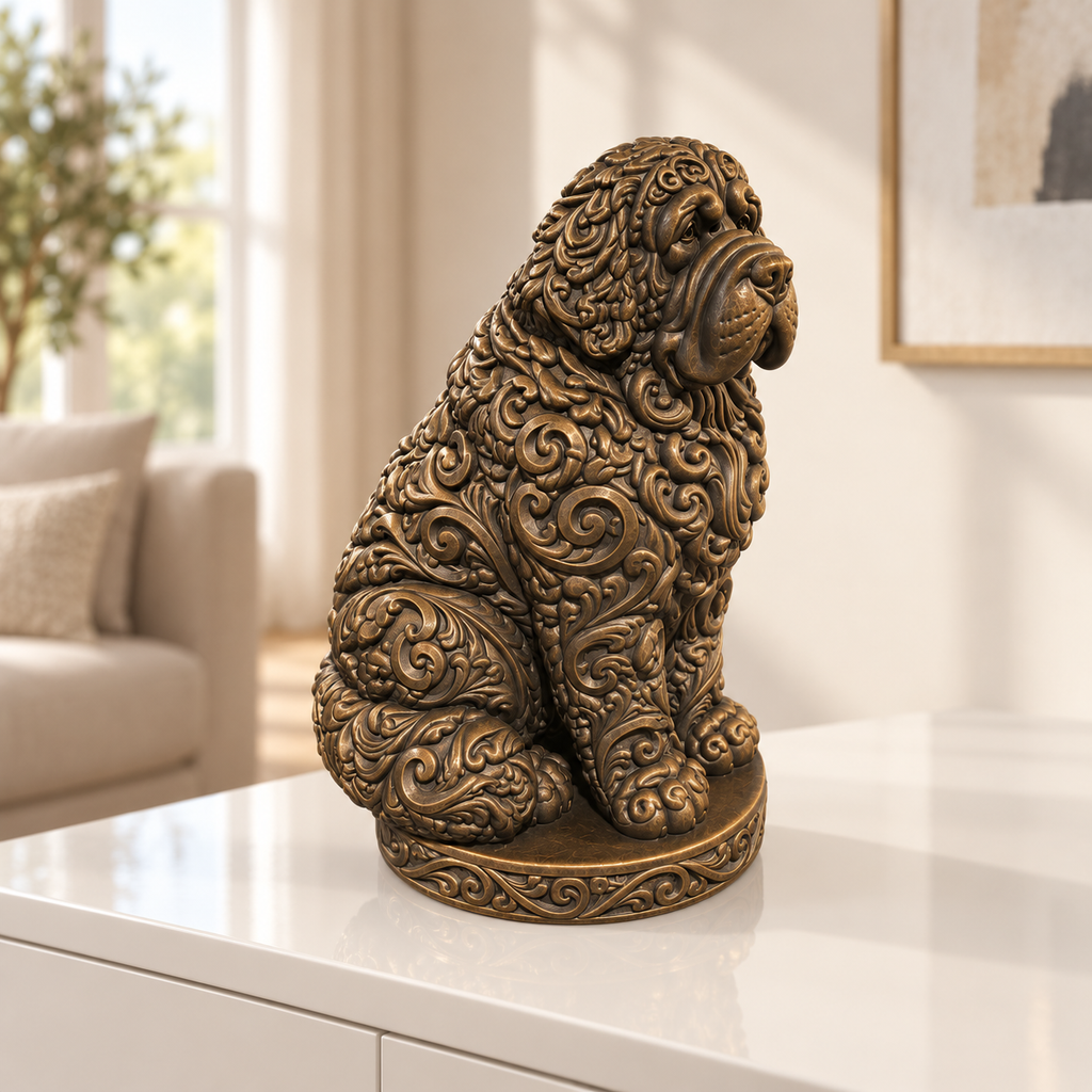 Bernhardiner Ornament - Bronze handbemalt Wohnzimmer