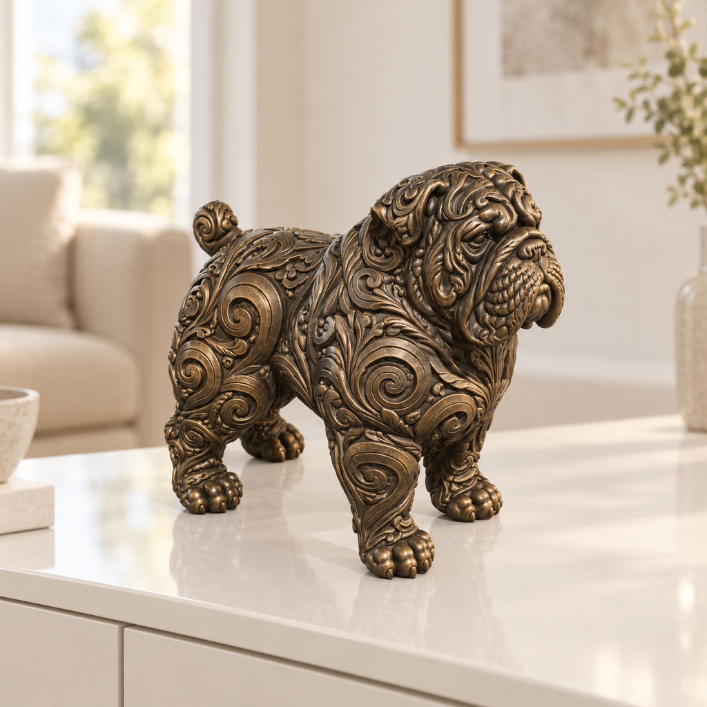 Mastino Napoletano Ornament - Bronze handbemalt Wohnzimmer