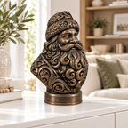 Weihnachtsmann-Büste Ornament - Bronze handbemalt Wohnzimmer
