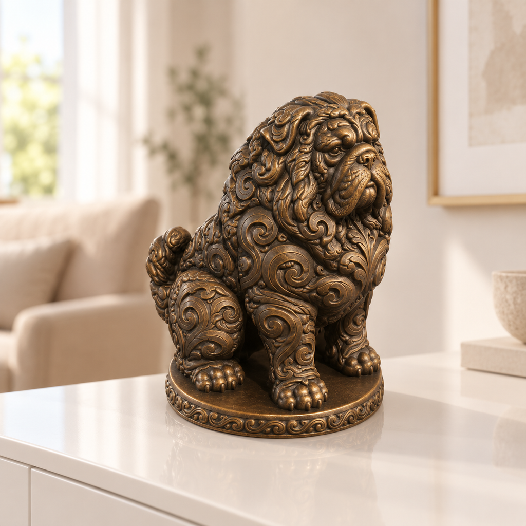 Tibetmastiff Ornament - Bronze handbemalt Wohnzimmer