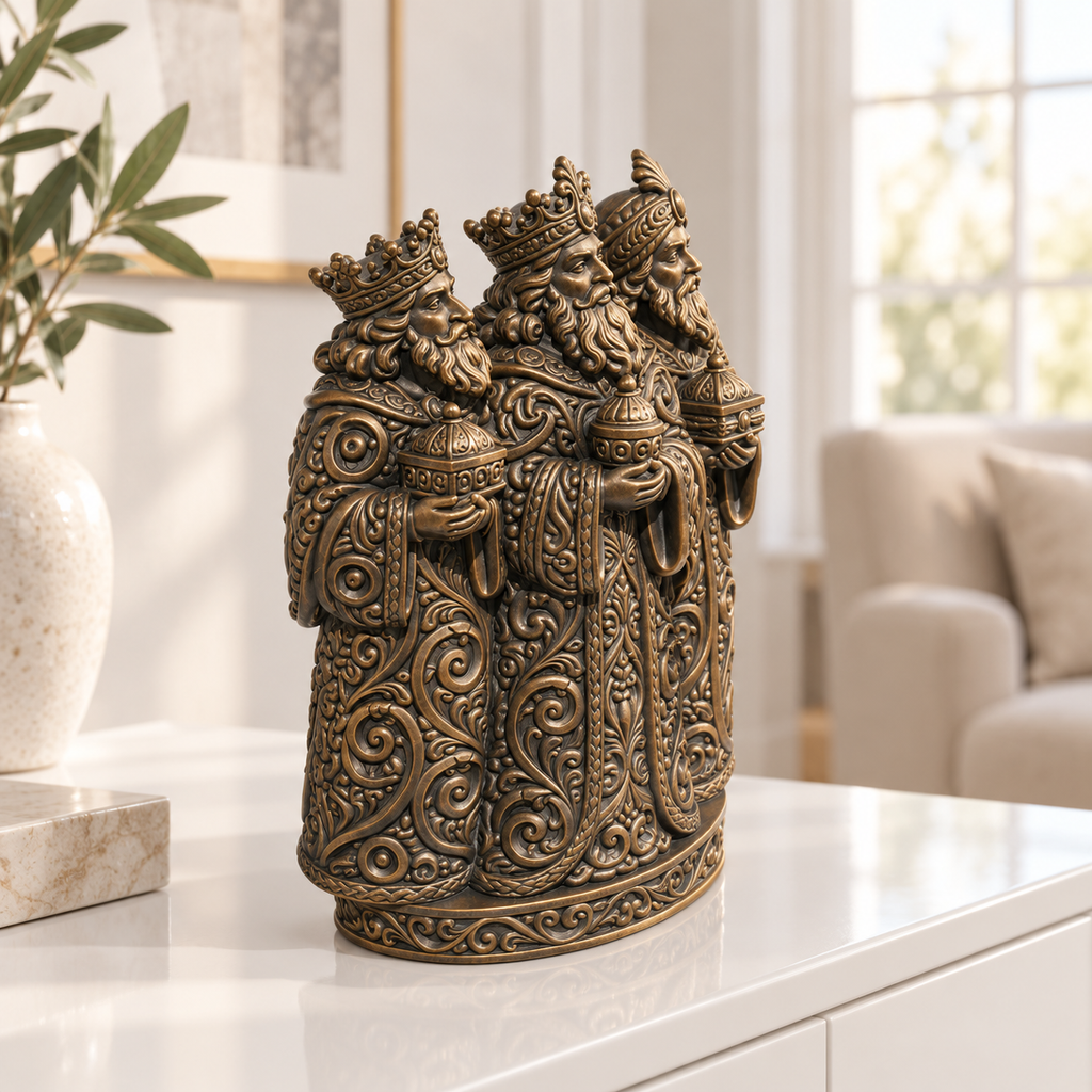 Drei Könige Ornament - Bronze handbemalt Wohnzimmer
