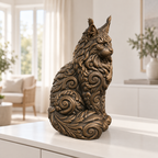 Maine Coon Ornament - Bronze handbemalt Wohnzimmer