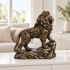 Löwe auf Fels Ornament - Bronze handbemalt Wohnzimmer