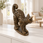 Katze mit Buckel Ornament - Bronze handbemalt Wohnzimmer
