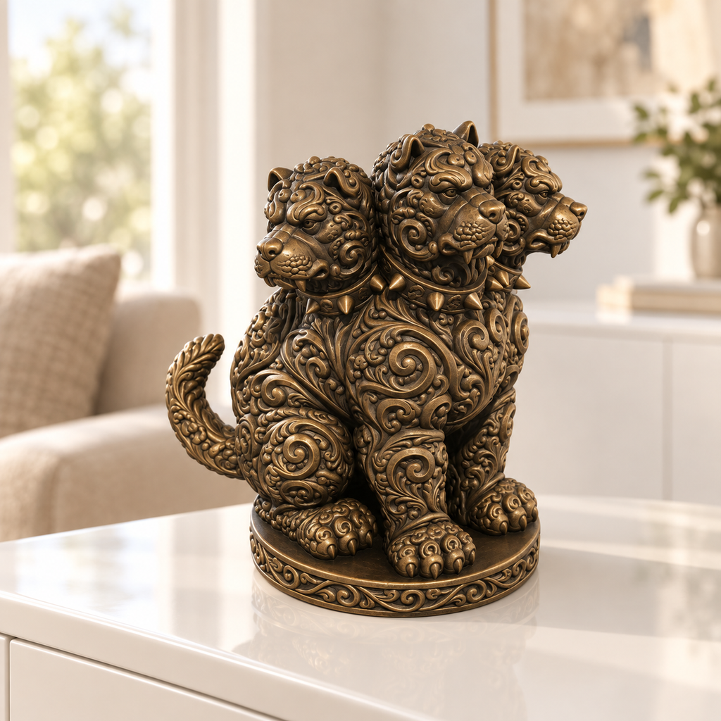 Cerberus Ornament - Bronze handbemalt Wohnzimmer