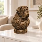 Mastiff-Büste Ornament - Bronze handbemalt Wohnzimmer