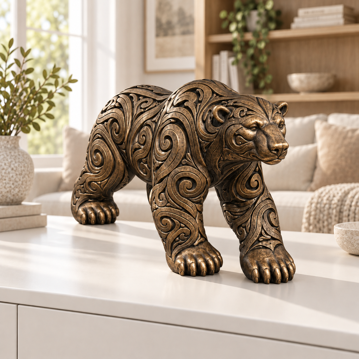 Eisbär Ornament - Bronze handbemalt Wohnzimmer