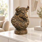 Stierbüste Ornament - Bronze handbemalt Wohnzimmer