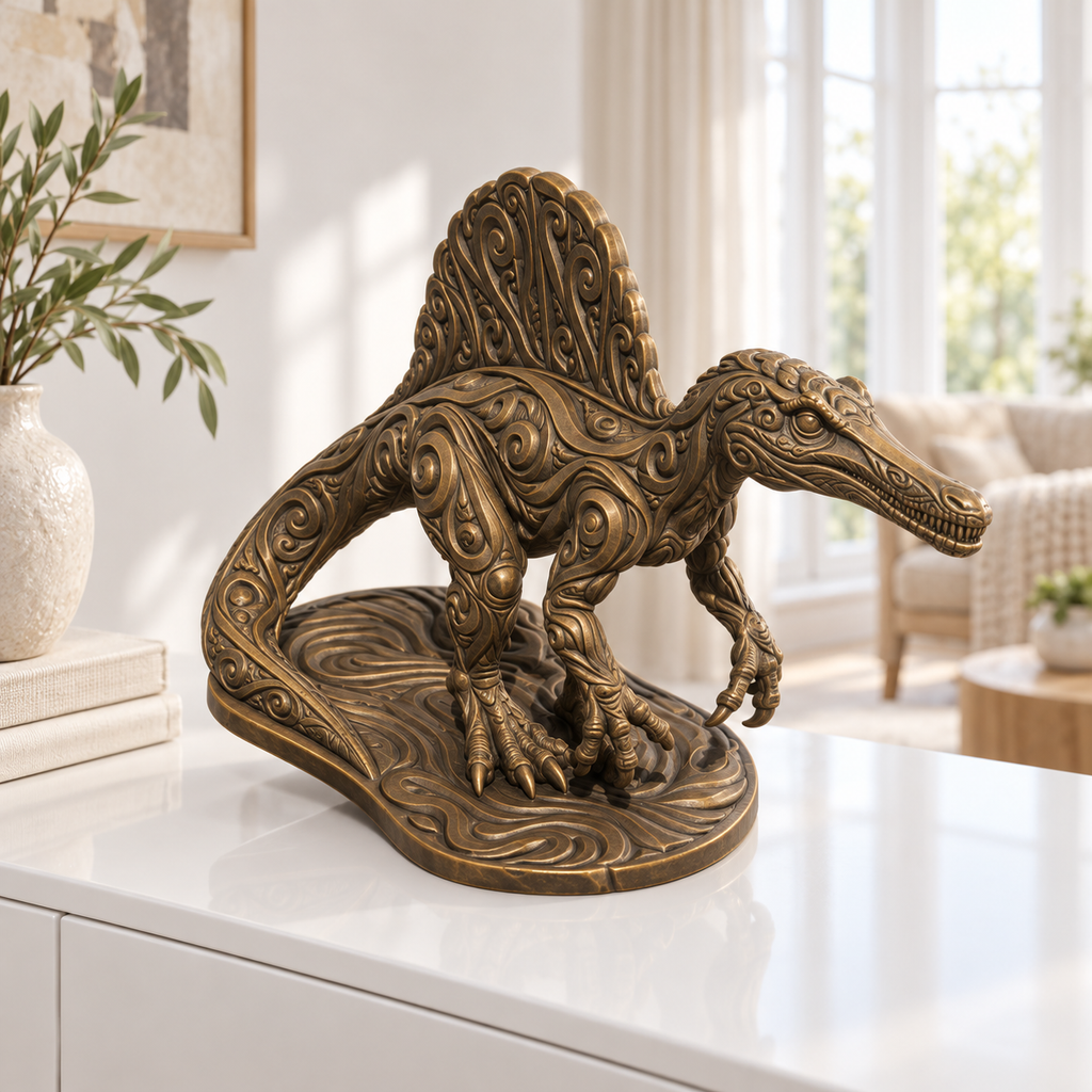 Spinosaurus Ornament - Bronze handbemalt Wohnzimmer