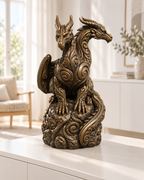 Zweiköpfiger Drache Ornament - Bronze handbemalt Wohnzimmer