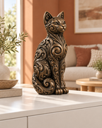 Katze Ornament - Bronze handbemalt Wohnzimmer