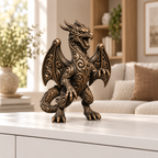 Brüllender Drache Ornament - Bronze handbemalt Wohnzimmer