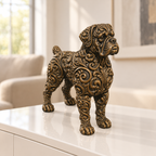Boxer stehend Ornament - Bronze handbemalt Wohnzimmer