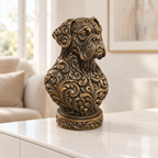 Boxer-Büste Ornament - Bronze handbemalt Wohnzimmer