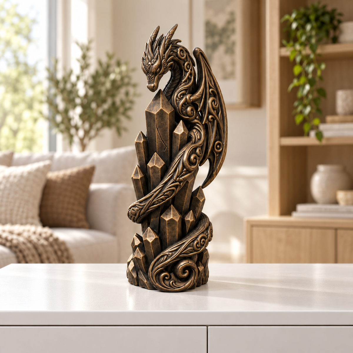 Kristalldrache Ornament - Bronze handbemalt Wohnzimmer