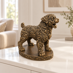Rottweiler bellend Ornament - Bronze handbemalt Wohnzimmer