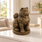 Akita Inu sitzend Ornament - Bronze handbemalt Wohnzimmer