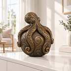 Krake auf Kugel Ornament - Bronze handbemalt Wohnzimmer