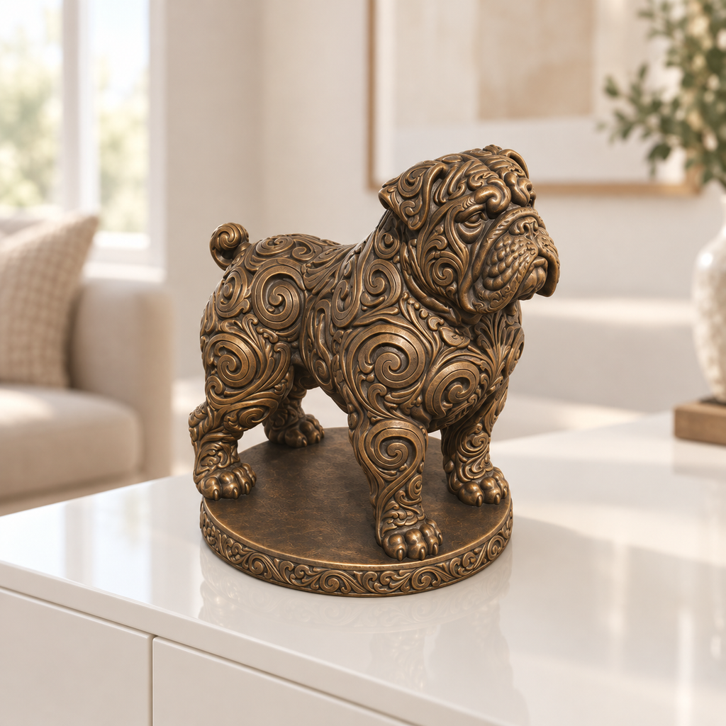 Bullmastiff Ornament - Bronze handbemalt Wohnzimmer