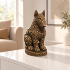 Bullterrier sitzend Ornament - Bronze handbemalt Wohnzimmer