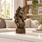 Einhorn-Büste Ornament - Bronze handbemalt Wohnzimmer
