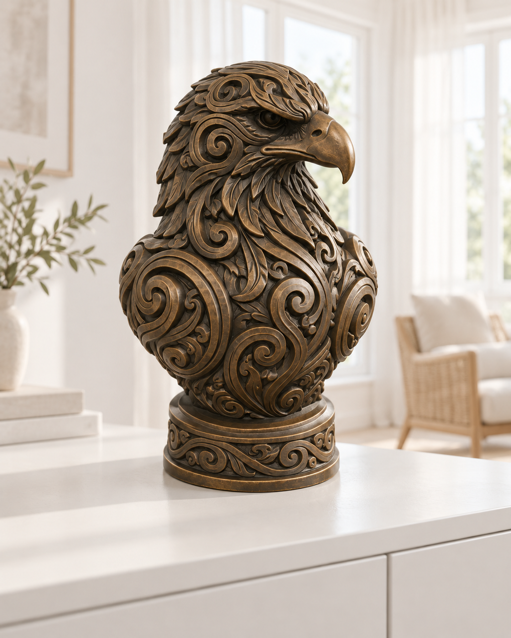 Adlerbüste Ornament - Bronze handbemalt Wohnzimmer