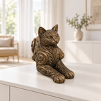 Liegende Katze Ornament - Bronze handbemalt Wohnzimmer