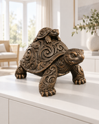 Schildkröte mit Baby Ornament - Bronze handbemalt Wohnzimmer