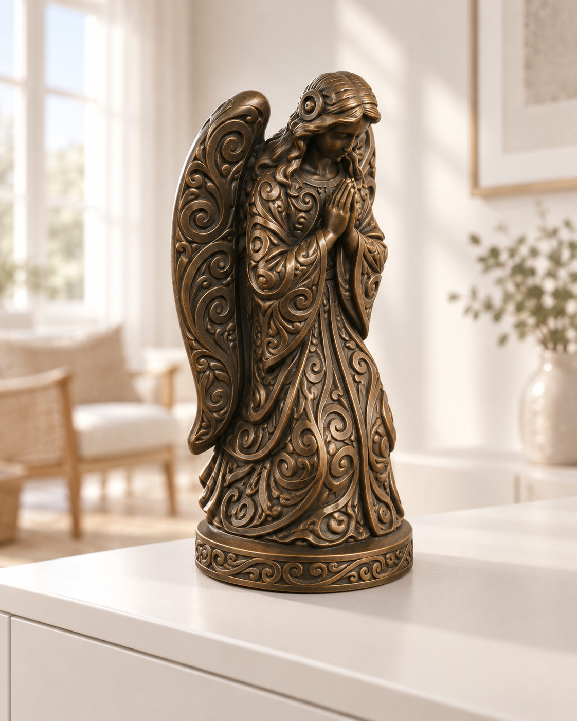 Betender Engel Ornament - Bronze handbemalt Wohnzimmer