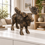 Elch Ornament - Bronze handbemalt Wohnzimmer